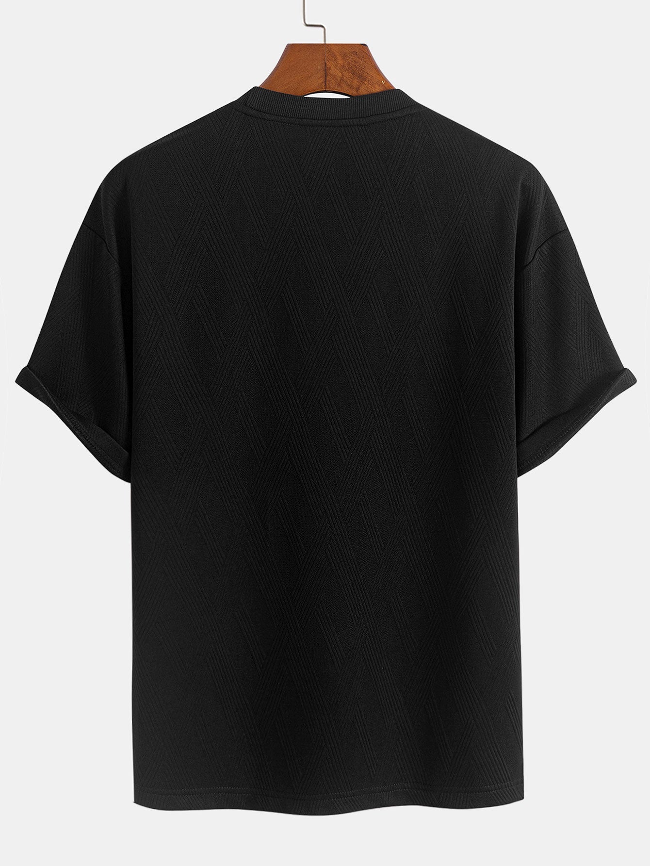 Comfortable Diamond Jacquard T-Shirt and Shorts Set