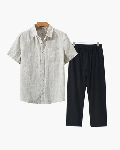 Short Sleeve Linen Set
