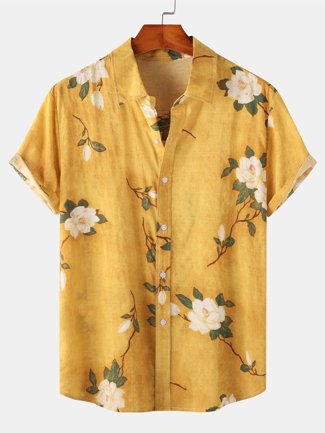 Floral Pattern Button-Up Shirt