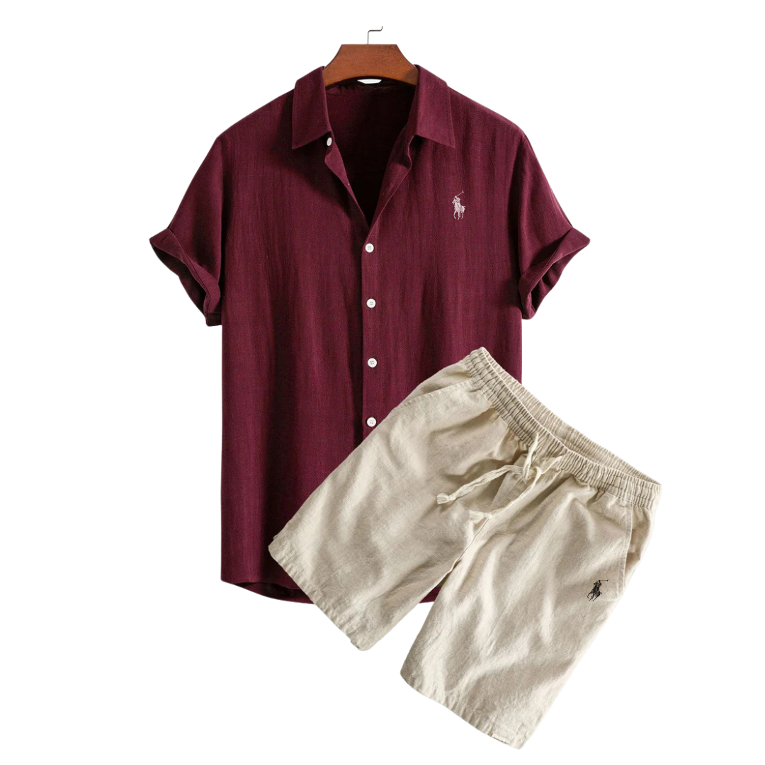 Ralph Lauren™ Luxury Linen Shirt and Shorts Ensemble