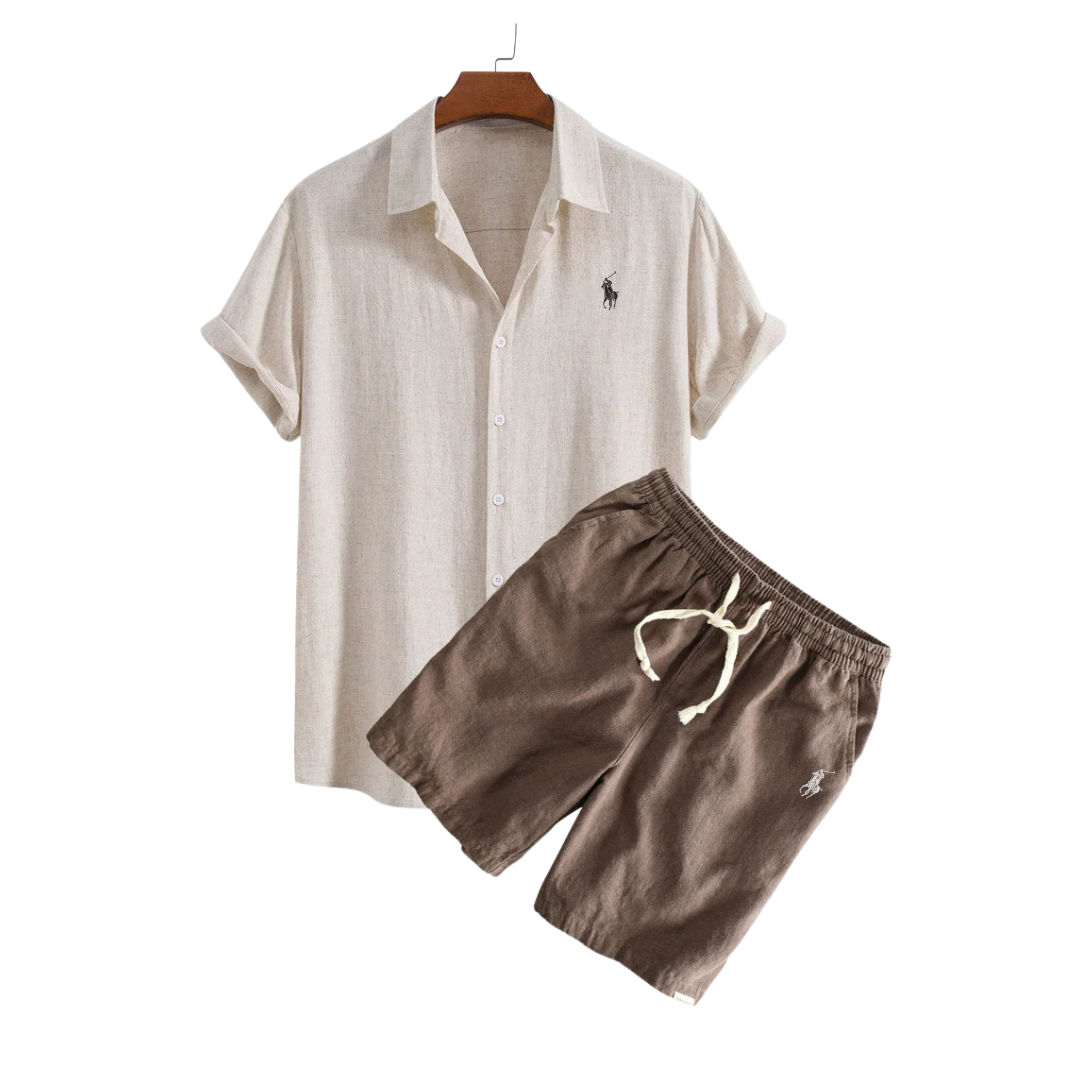 Ralph Lauren™ Luxury Linen Shirt and Shorts Ensemble