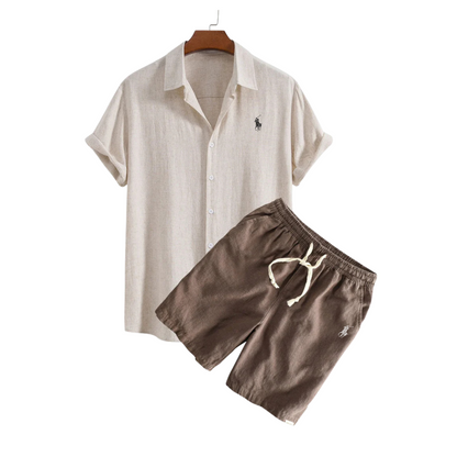 Ralph Lauren™ Luxury Linen Shirt and Shorts Ensemble