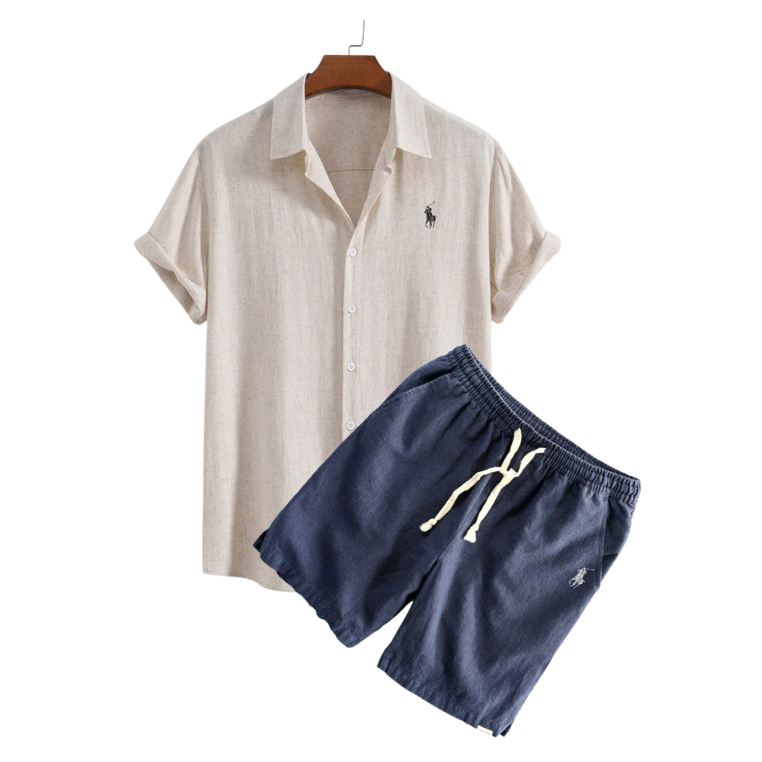 Ralph Lauren™ Luxury Linen Shirt and Shorts Ensemble