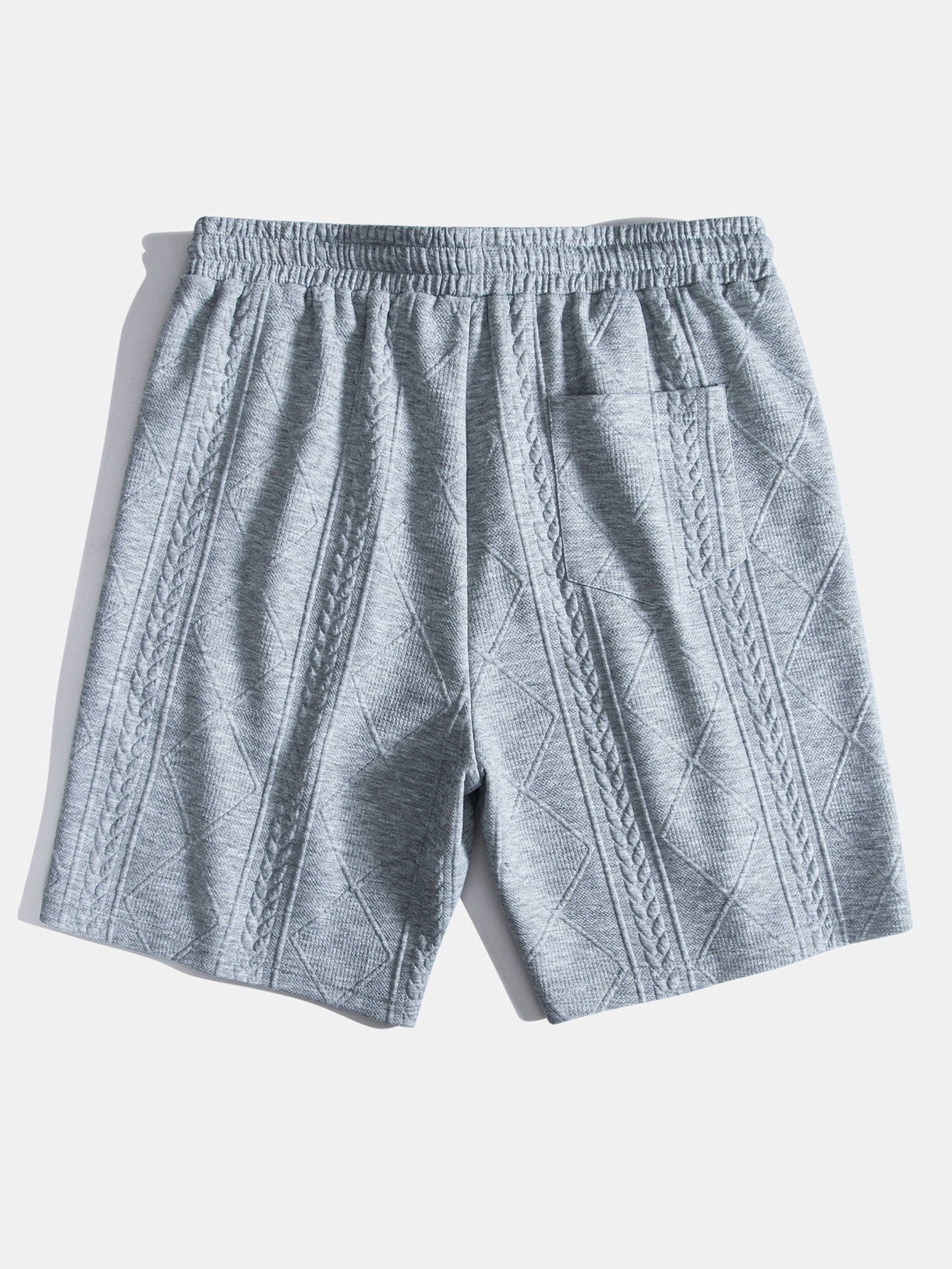 Geometric Jacquard Arc Hem T-Shirt and Shorts Set with Short Sleeves