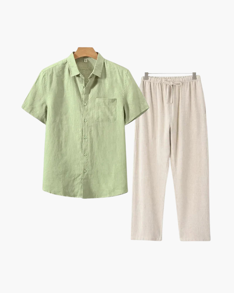 Short Sleeve Linen Set