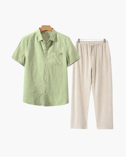Short Sleeve Linen Set