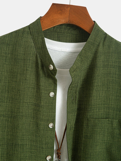 Long Sleeve Shirt with Stand-Up Collar