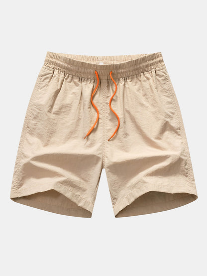 Men's Mid-Length Drawstring Swim Trunks