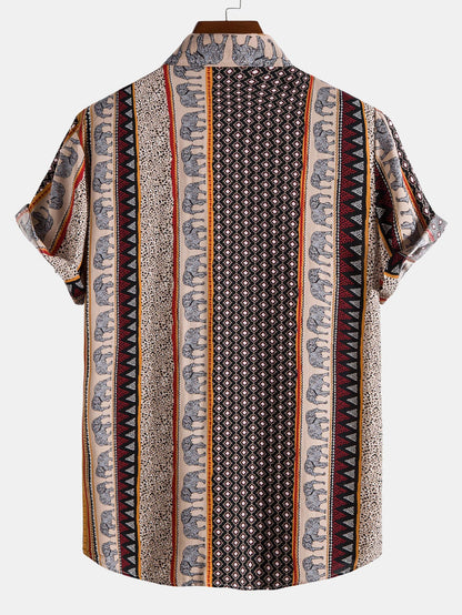 Geometric Elephant Print Shirt