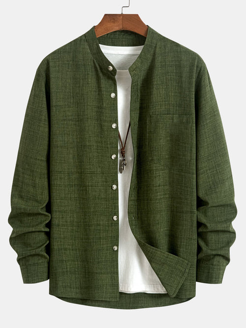 Long Sleeve Shirt with Stand-Up Collar