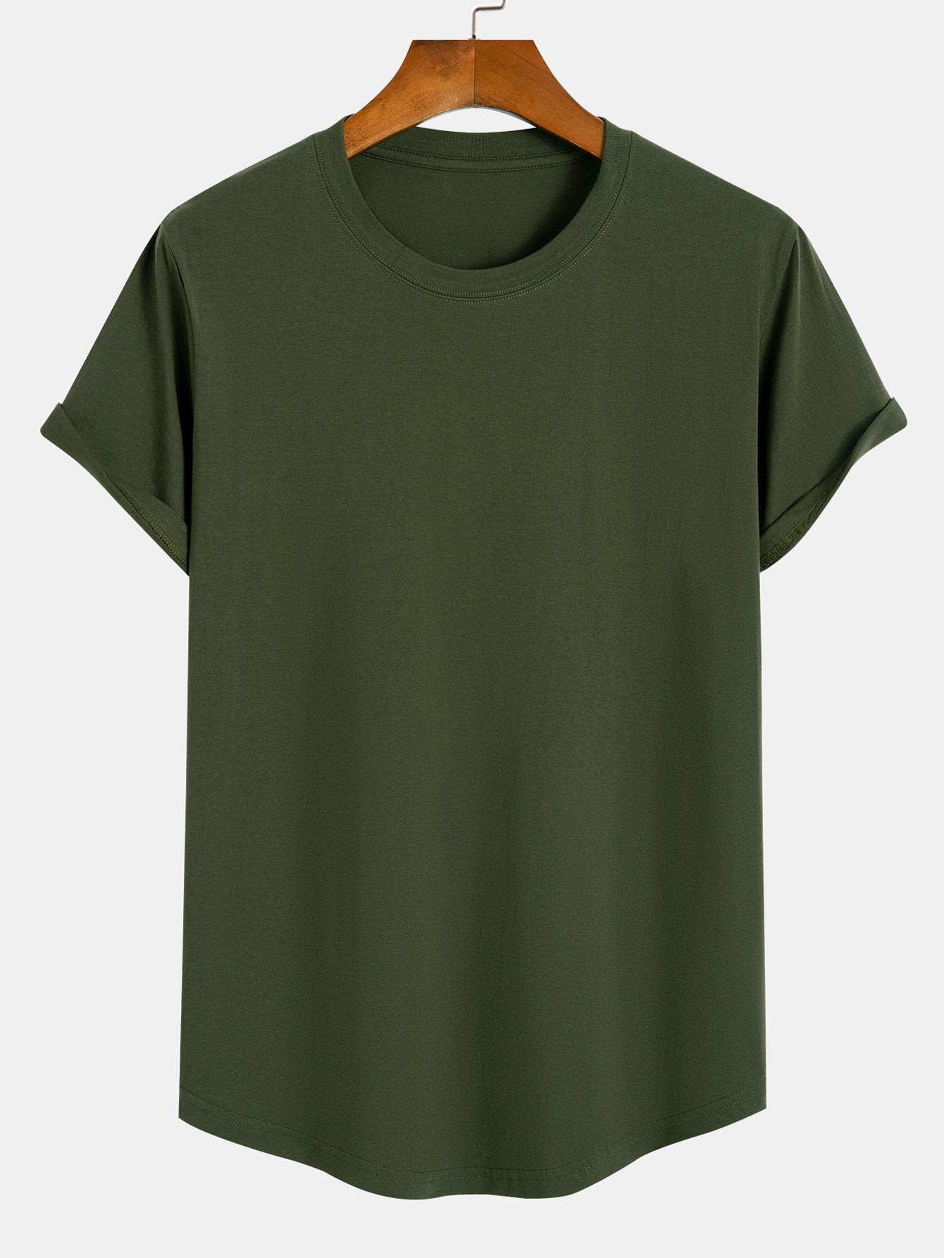 Set of 3 Essential Cotton Arc Hem T-Shirts