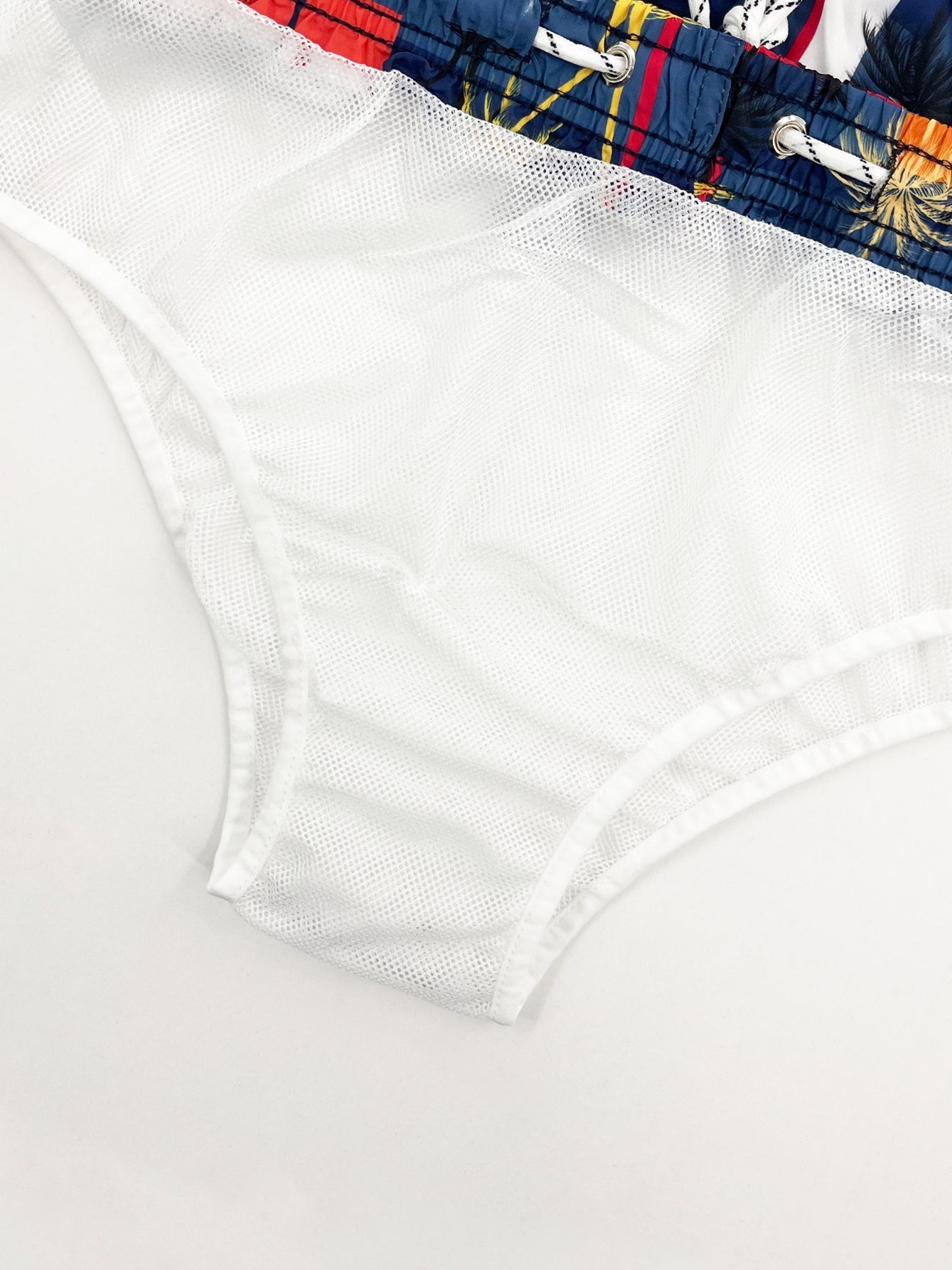 Classic Fit Cotton T-Shirt with Palm Tree Print & Color Block Palm Tree Swim Shorts