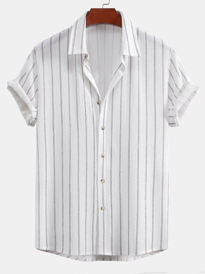 Textured Stripe Button-Up Shirt