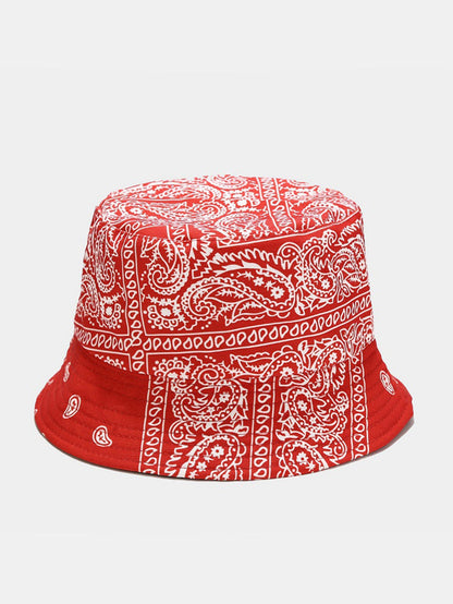 Reversible Paisley Print Bucket Hat - Double-Sided Design