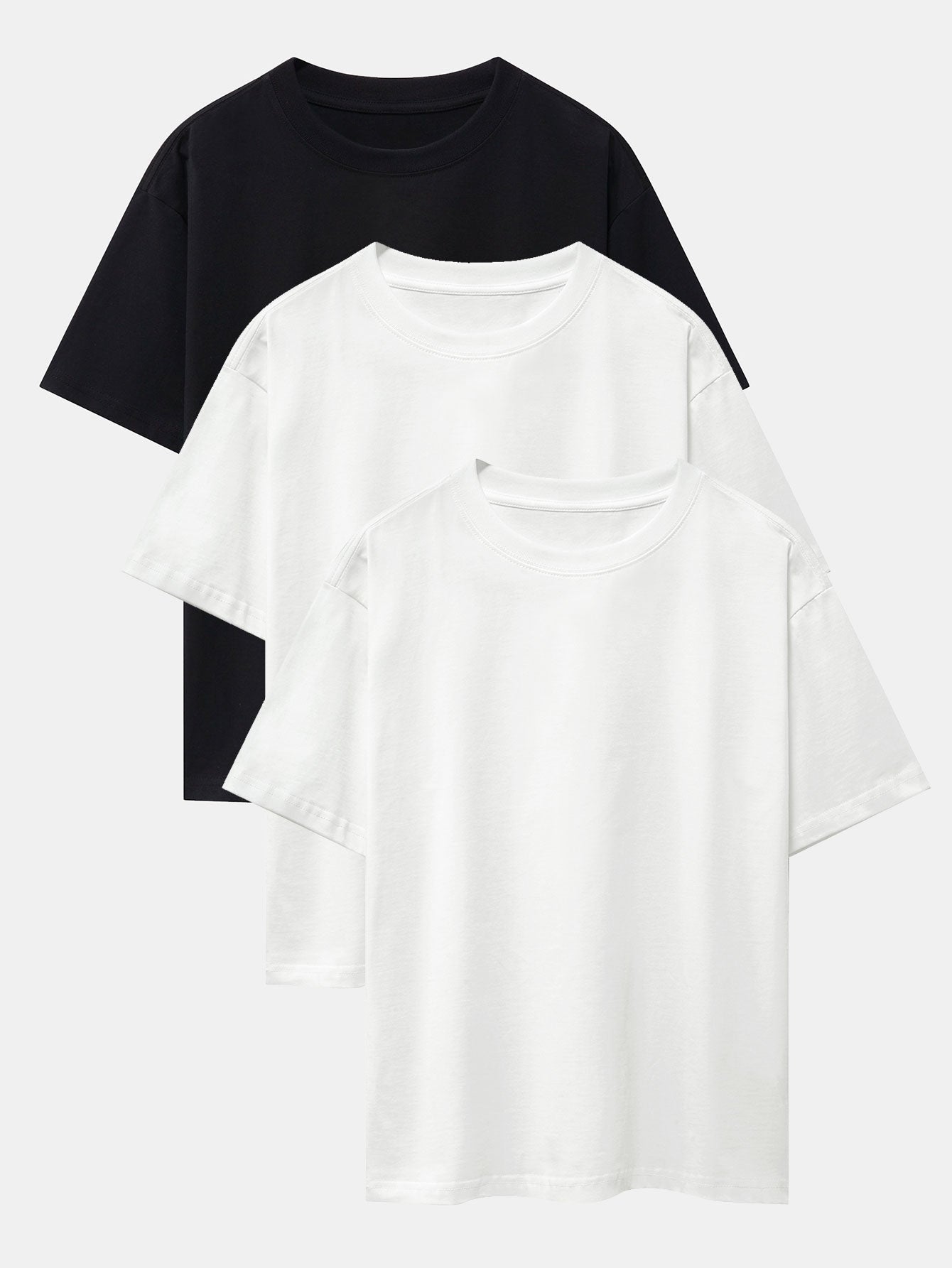 Set of 3 Oversized Heavyweight Drop Shoulder T-Shirts