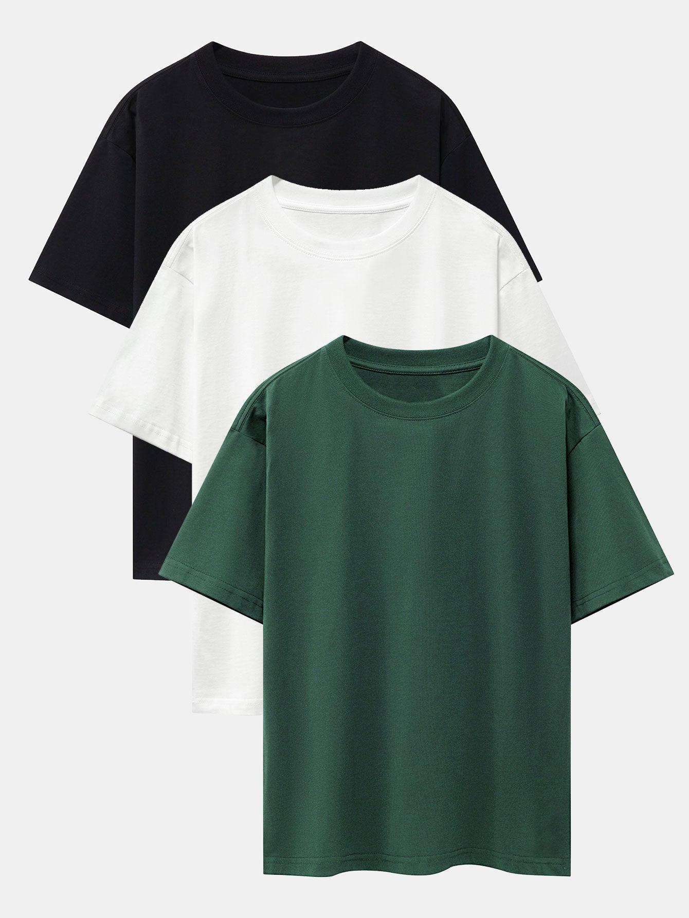Set of 3 Oversized Heavyweight Drop Shoulder T-Shirts