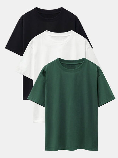 Set of 3 Oversized Heavyweight Drop Shoulder T-Shirts