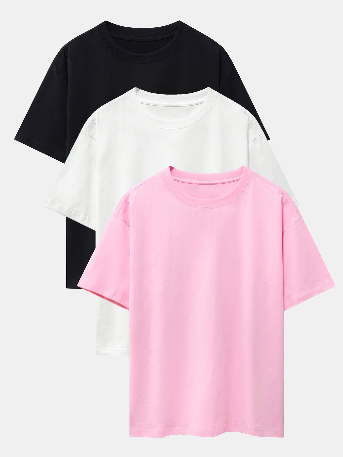 Set of 3 Oversized Heavyweight Drop Shoulder T-Shirts