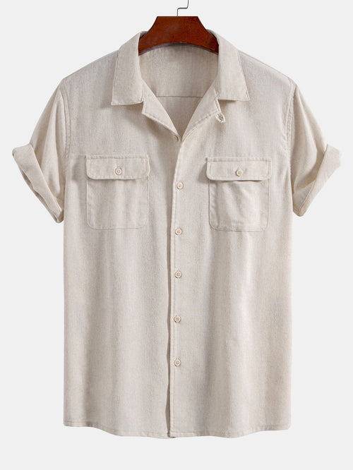Pocketed Linen Cuban Shirt