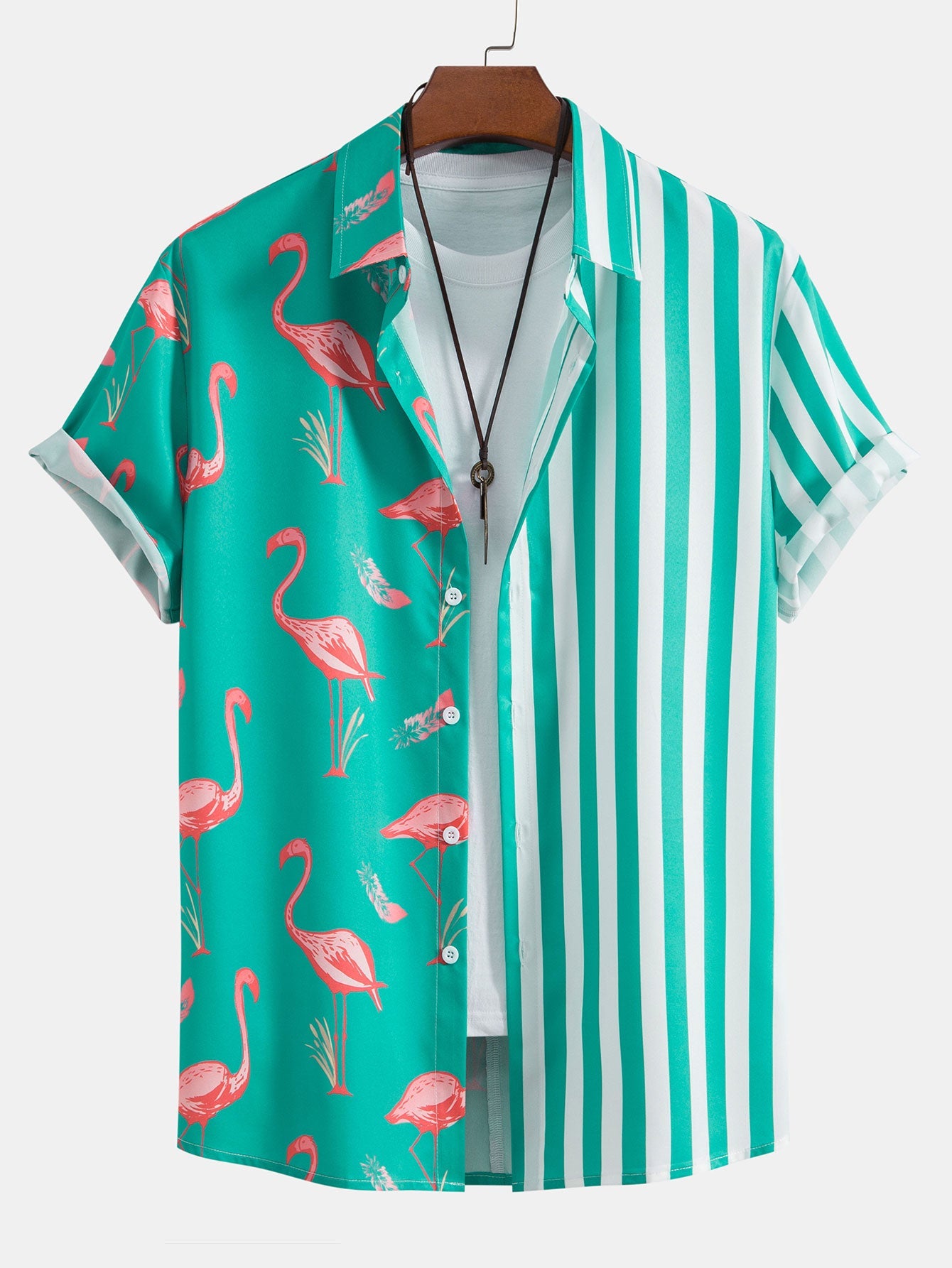 Striped Flamingo Panel Shirt
