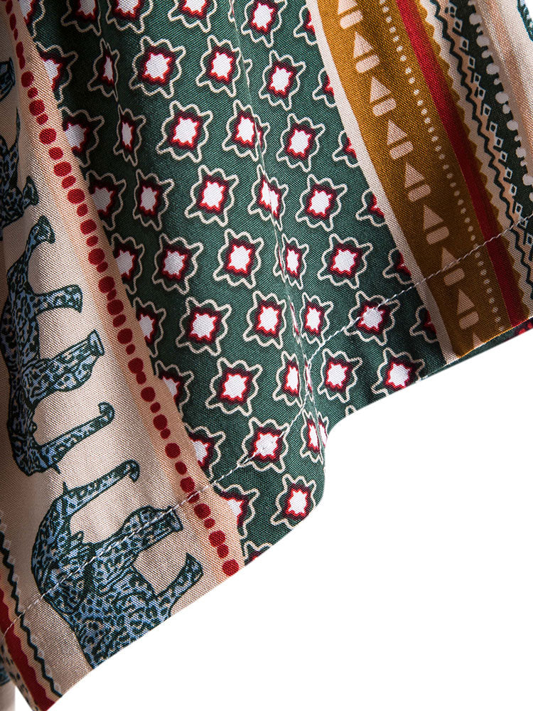 Geometric Elephant Print Shirt