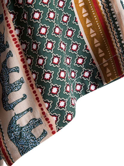 Geometric Elephant Print Shirt