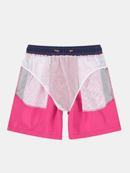 Classic Fit Cotton T-Shirt and Swim Shorts Set with Los Angeles Palm Tree Print