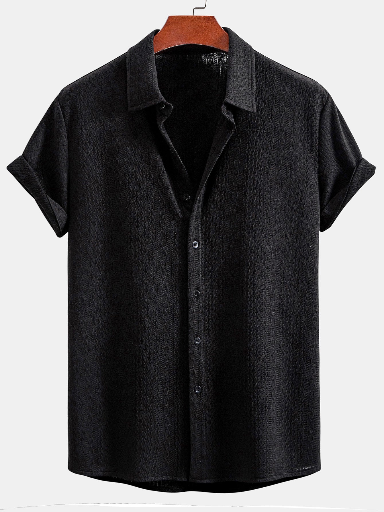 Textured Jacquard Muscle Fit Shirt