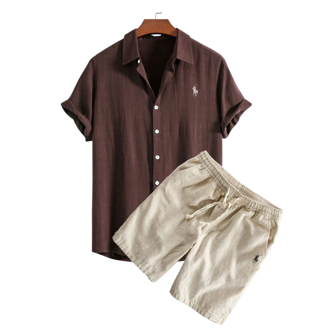 Ralph Lauren™ Luxury Linen Shirt and Shorts Ensemble