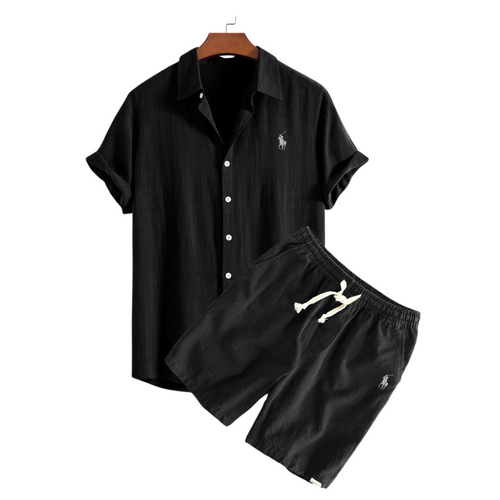 Ralph Lauren™ Luxury Linen Shirt and Shorts Ensemble