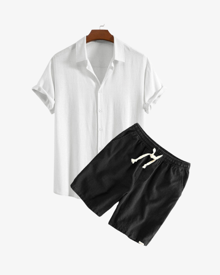 Luxury Linen Shirt and Shorts Ensemble