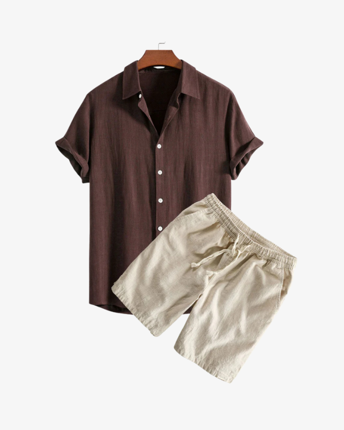 Luxury Linen Shirt and Shorts Ensemble