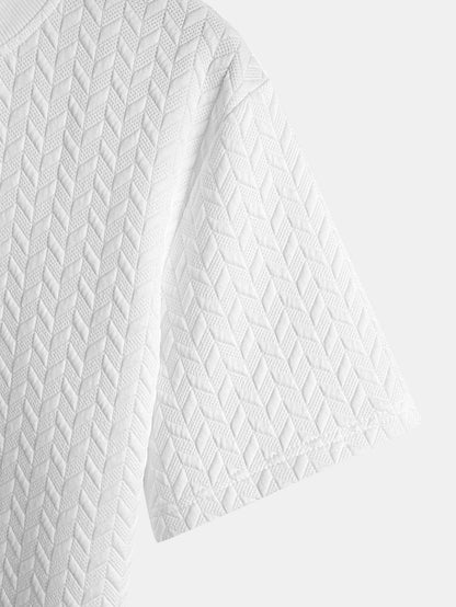 Arc Hem T-Shirt with Jacquard Texture