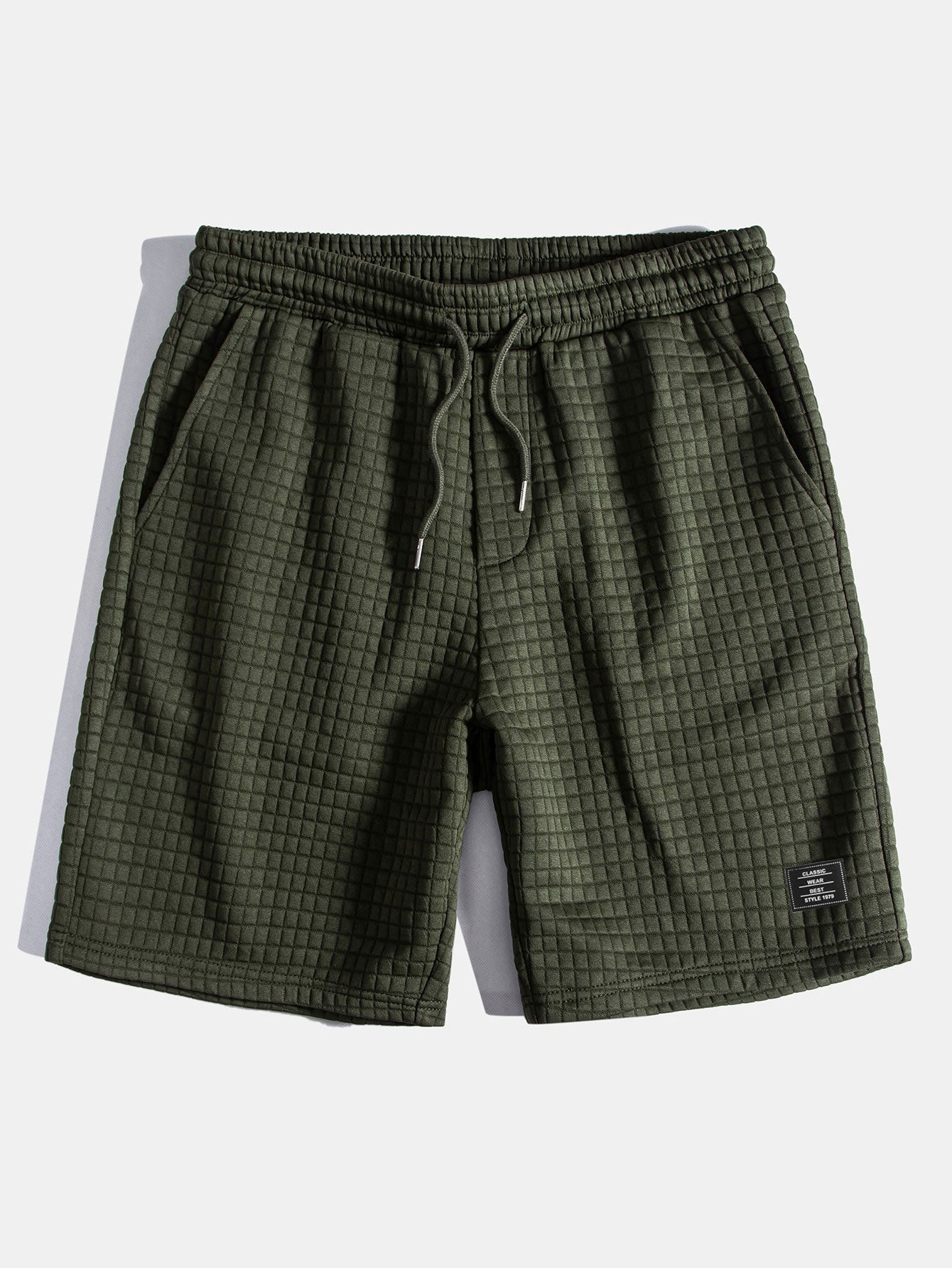 Waffle Knit Hooded T-Shirt with Kangaroo Pocket & Matching Shorts