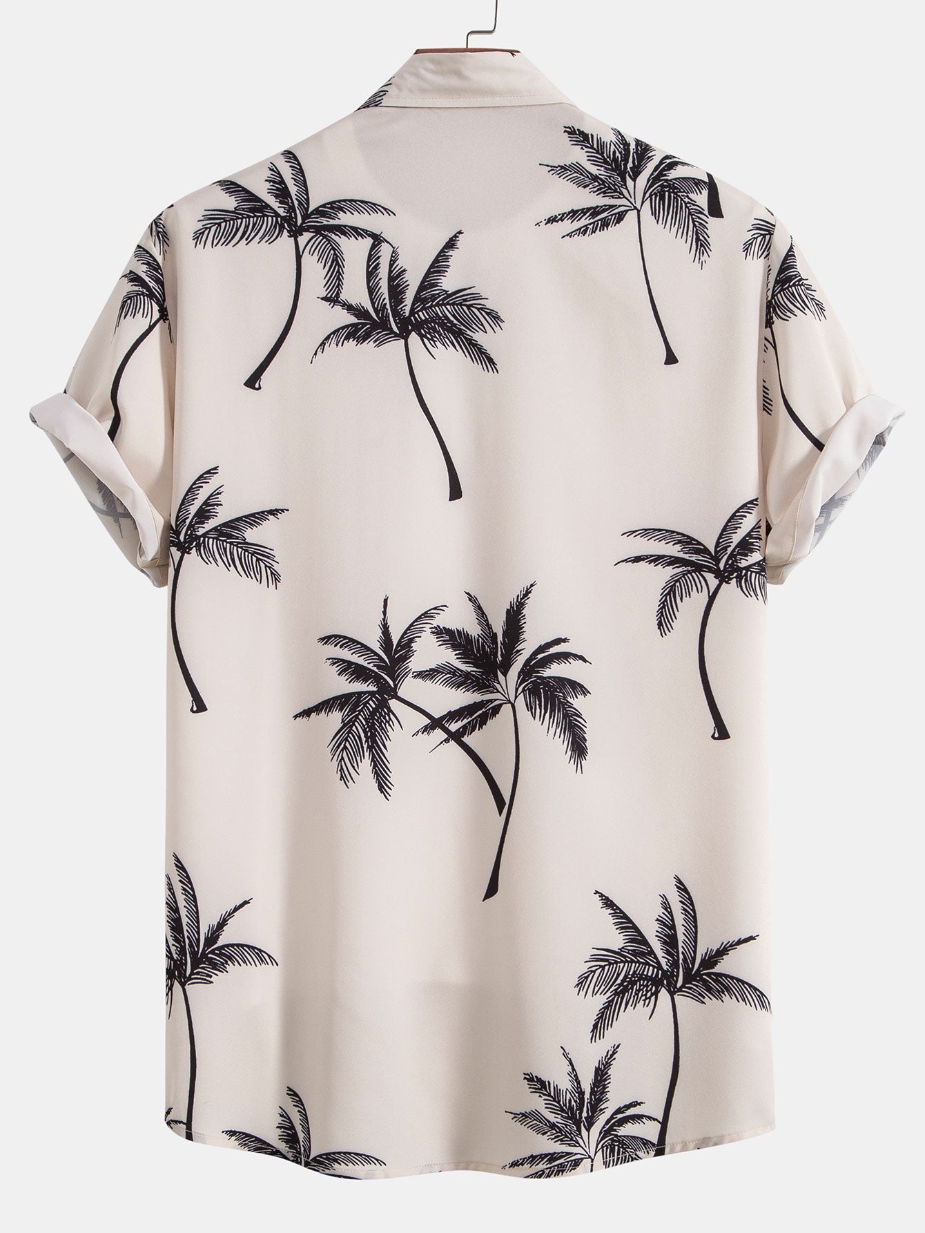 Tropical Palm Print Button-Up Shirt