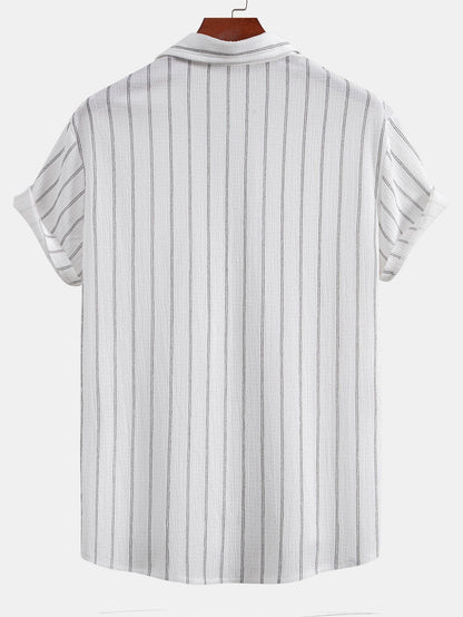 Textured Stripe Button-Up Shirt