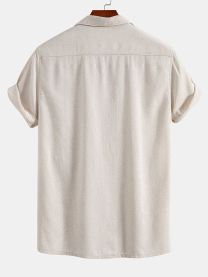 Pocketed Linen Cuban Shirt