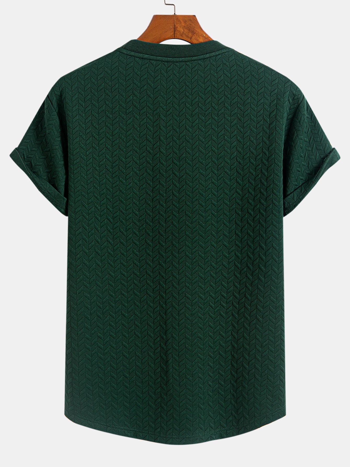 Arc Hem T-Shirt with Jacquard Texture