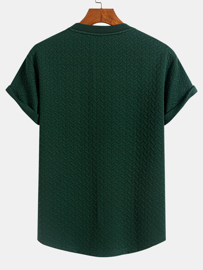 Arc Hem T-Shirt with Jacquard Texture