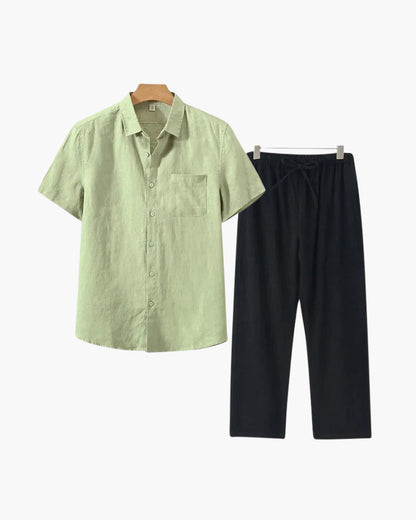 Short Sleeve Linen Set