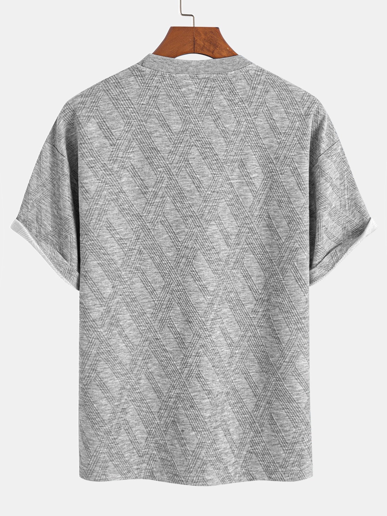 Comfortable Diamond Jacquard T-Shirt and Shorts Set