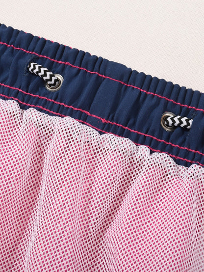 Classic Fit Cotton T-Shirt and Swim Shorts Set with Los Angeles Palm Tree Print