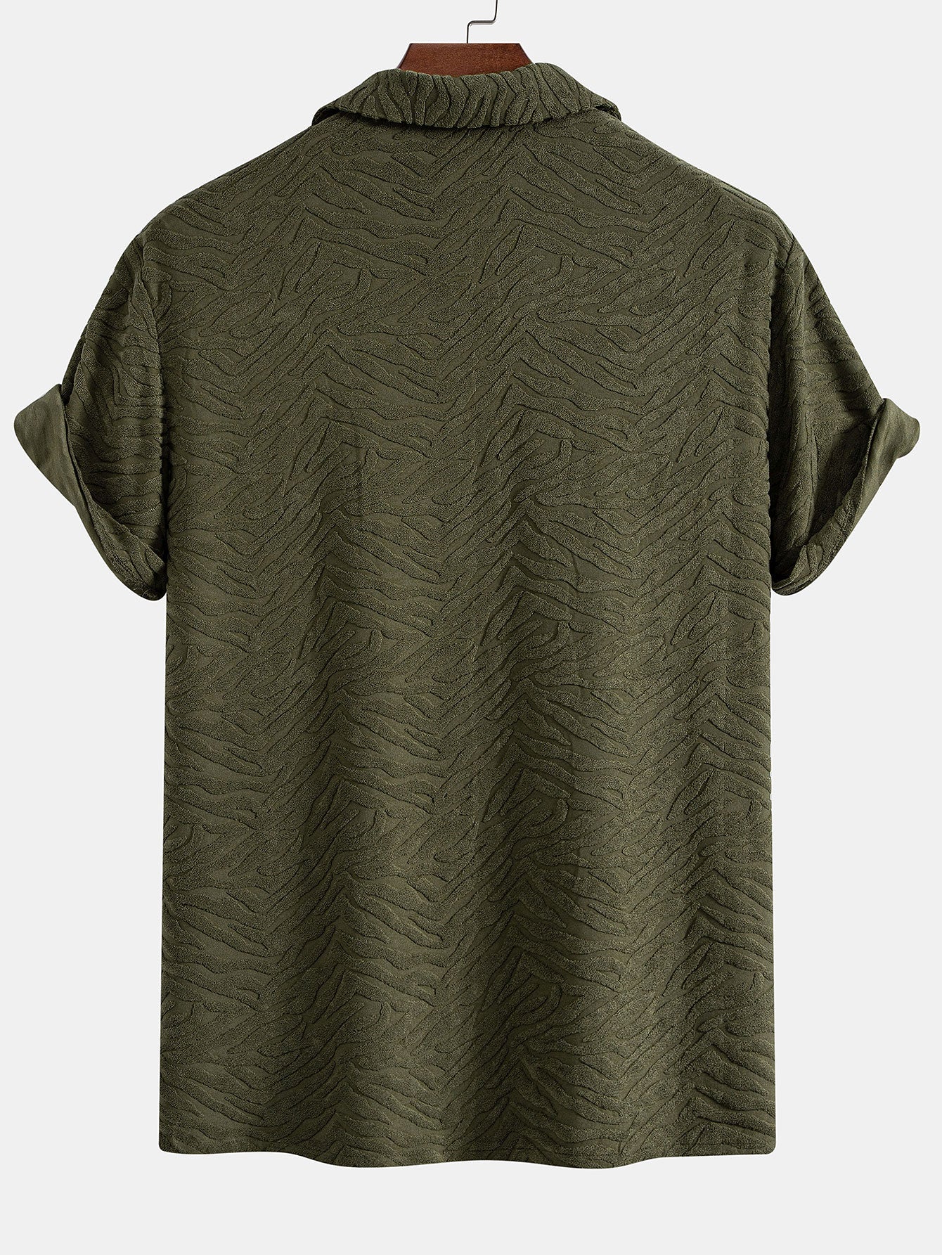 Cuban Shirt and Shorts Set with Animal Texture Terry