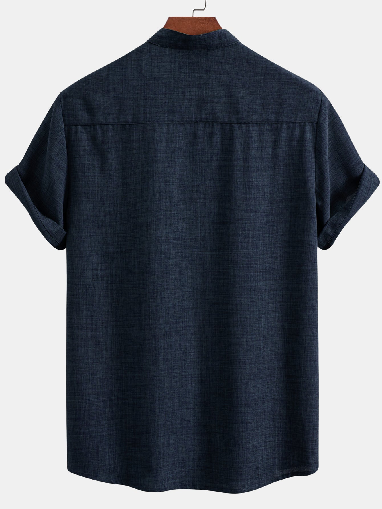 Short Sleeve Stand-Up Collar Shirt