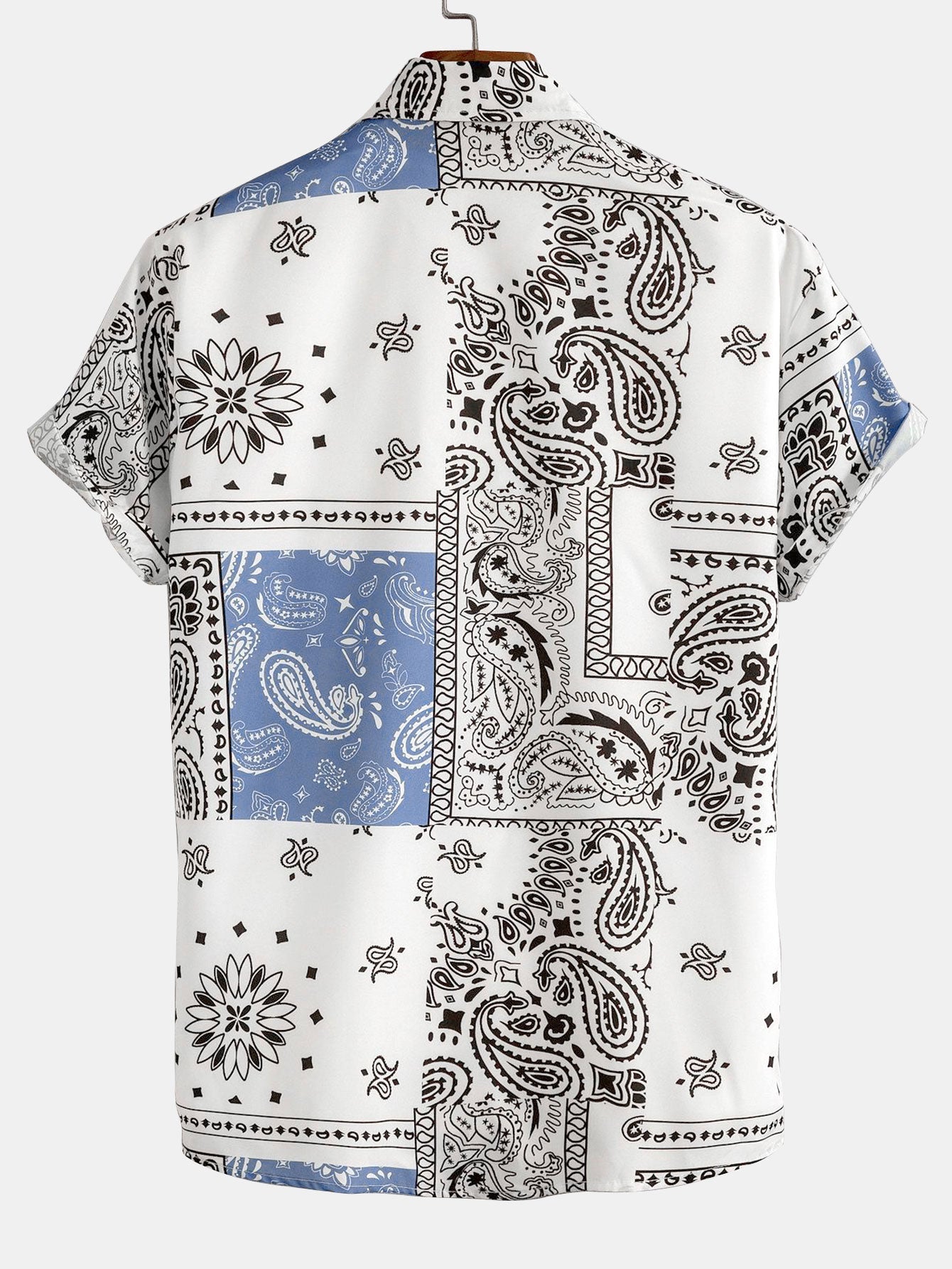 Paisley Print Button-Up Shirt with Swim Shorts - Unique Pattern Design