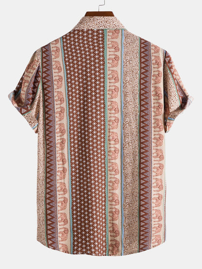 Geometric Elephant Print Shirt