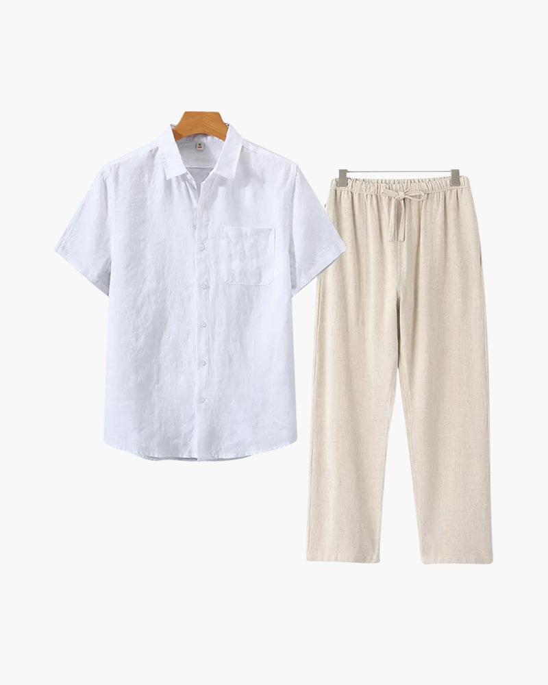 Short Sleeve Linen Set