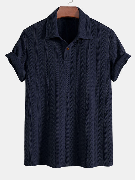 Jacquard Short Sleeve Polo Shirt