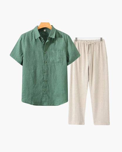 Short Sleeve Linen Set
