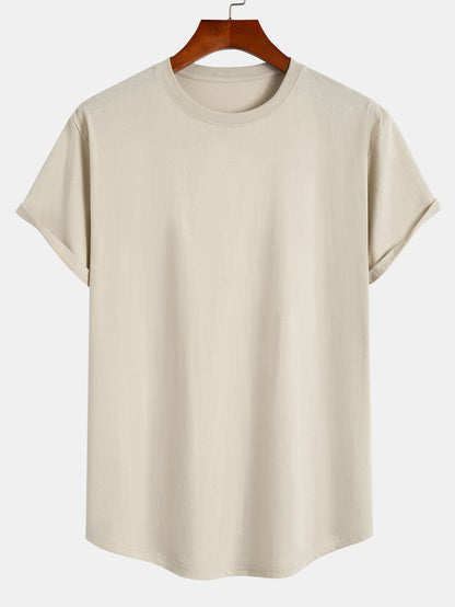 Essential Cotton Curved Hem T-Shirt